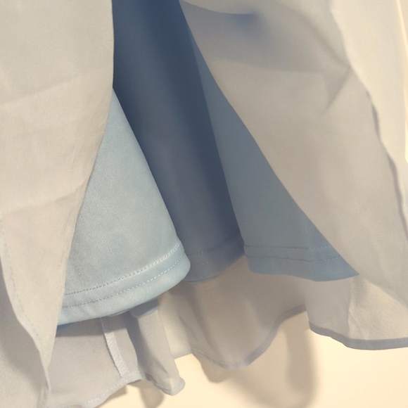 High neck sequin tulle cocktail dress homecoming dress prom dress light blue ice - Picture 6 of 6